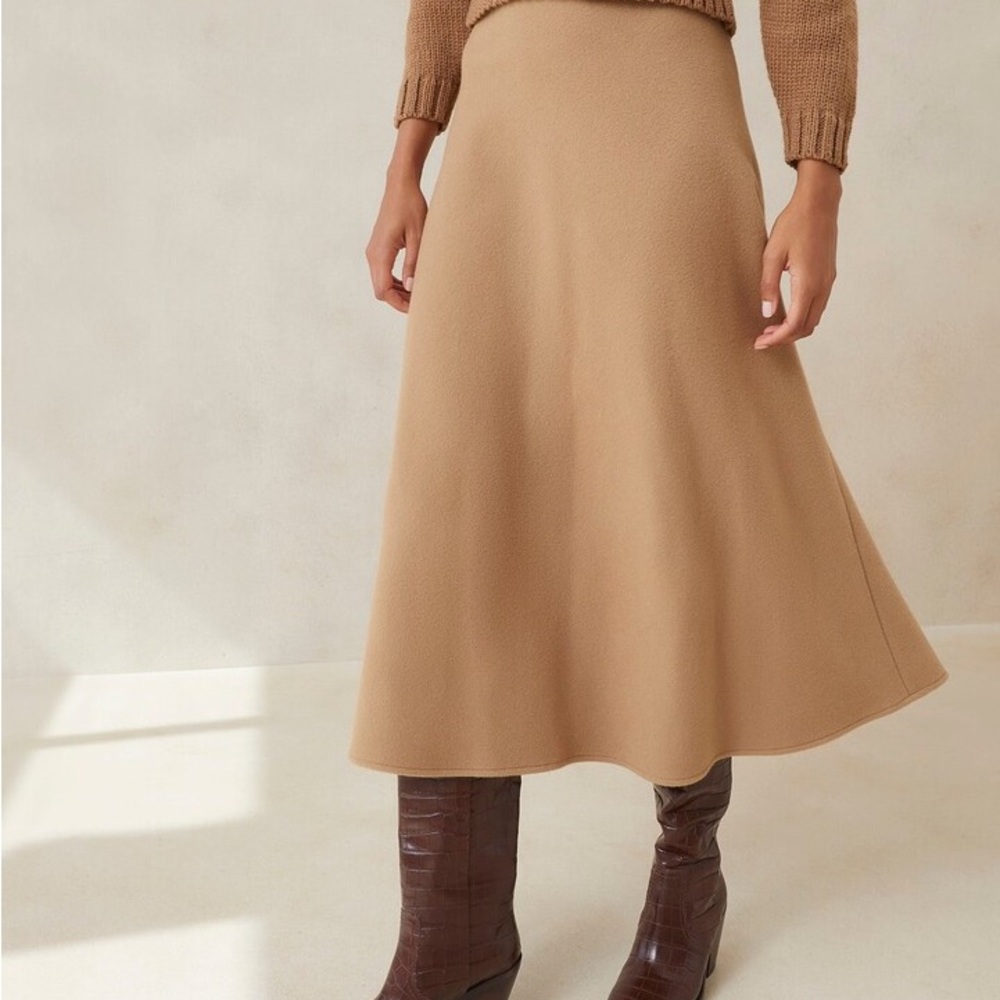 Loeffler Randall Charissa Camel Circle Skirt Medium